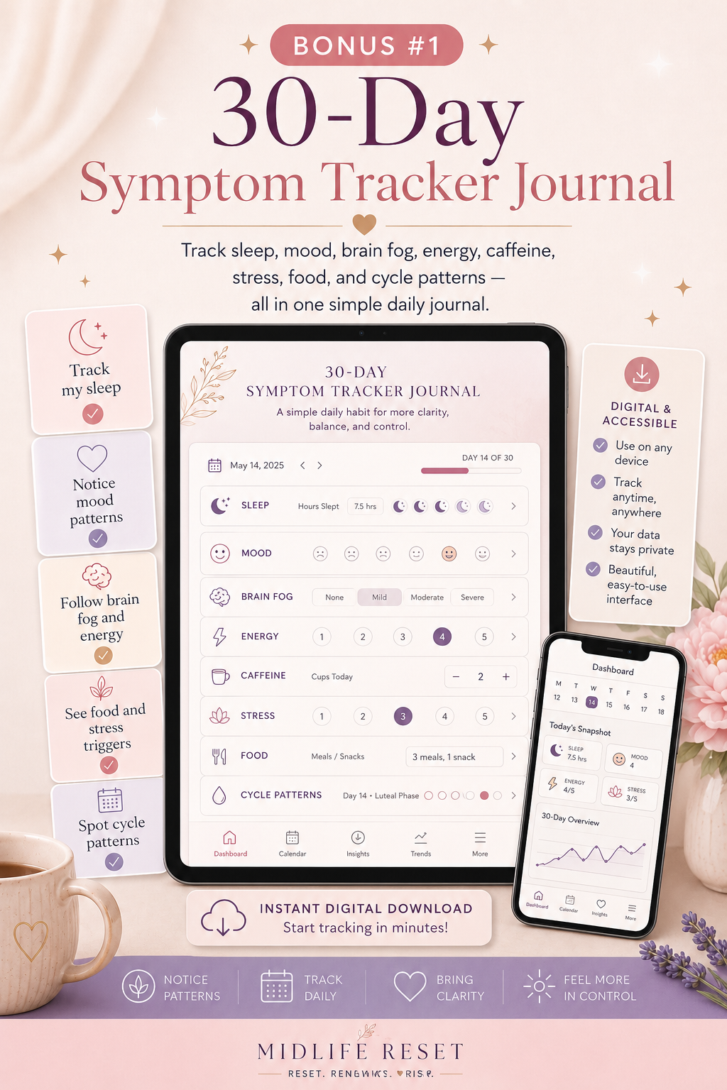 30 Day Midlife Tracker Journal